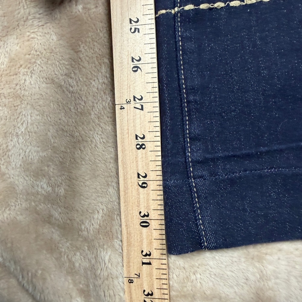 Commense Women Dark Blue Wide Leg Jeans Contrast Stitch Trousers XS - Picture 5 of 9